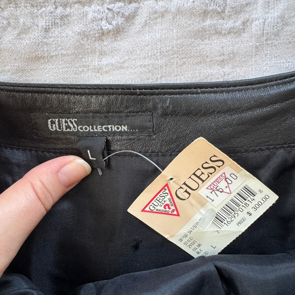 Guess VTG NWT 100% Leather Mini / Party Dress • Size: “L” (fits like a S or 4) - Picture 2 of 10